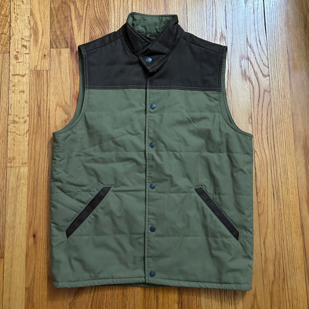 Green and Brown Quilted Vest Mens Size Medium Ridgecut Toughwear